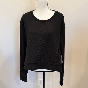 Nine West Active Black Textured Crop Top Size XL